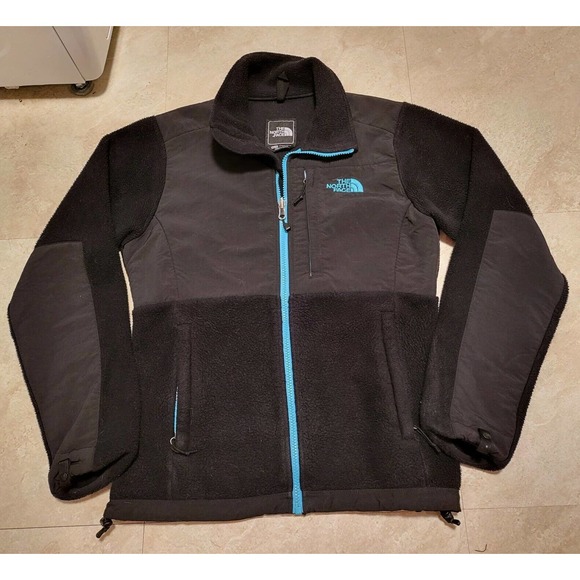 The North Face Denali Womens Fleece Jacket TNF Black/Mint Blue Size XS X-Small - Picture 1 of 11